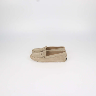 Tod's Junior Beige Suede Gommini Loafers