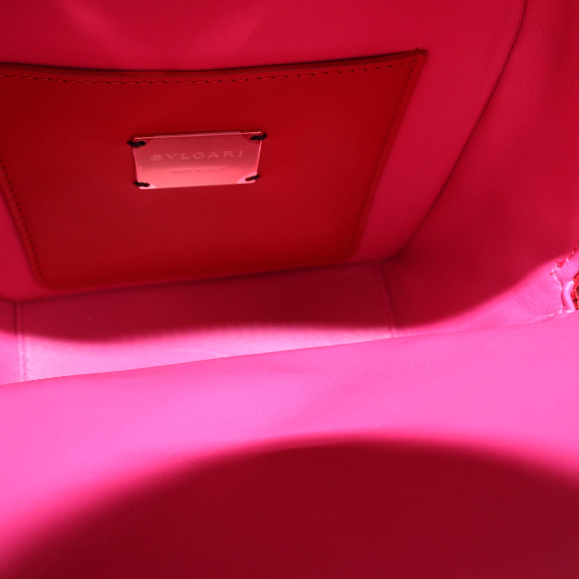 Bvlgari Red Leather Serpenti Cabochon Backpack