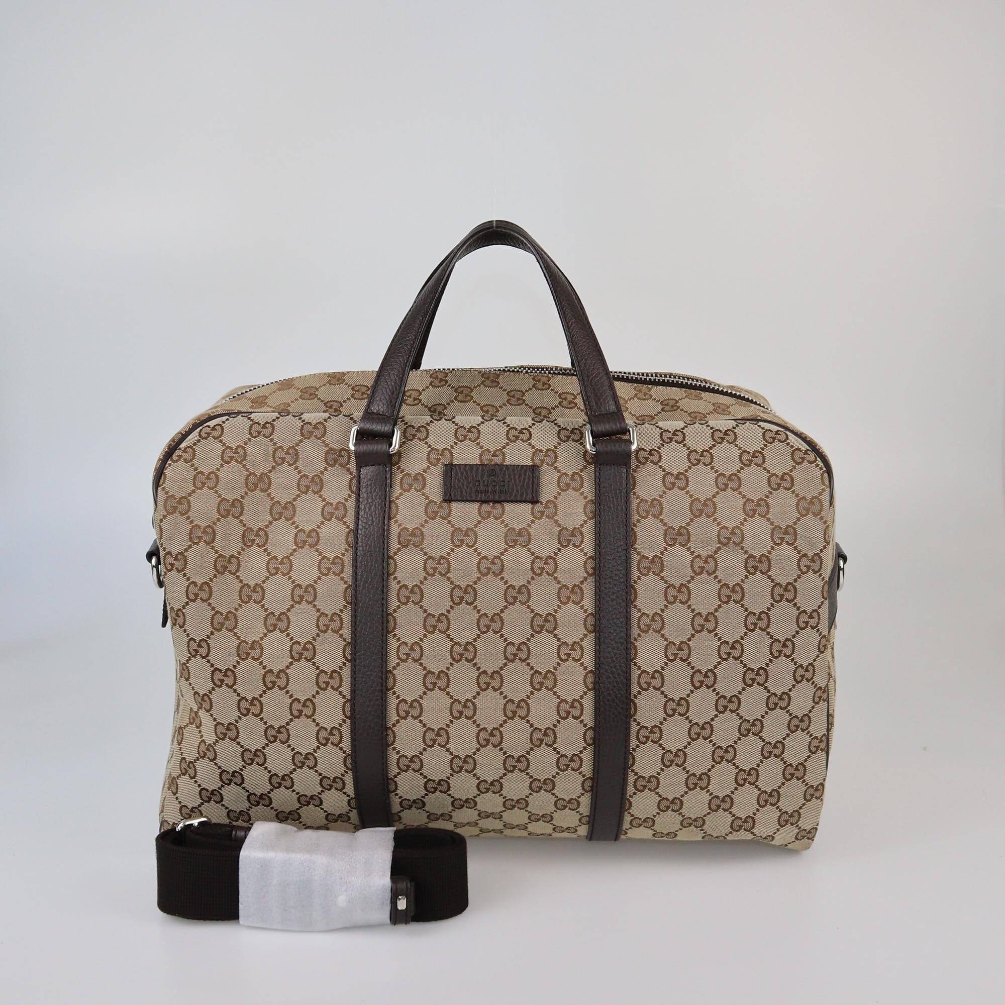 Gucci Beige GG Canvas Travel Bag Womens Gucci 