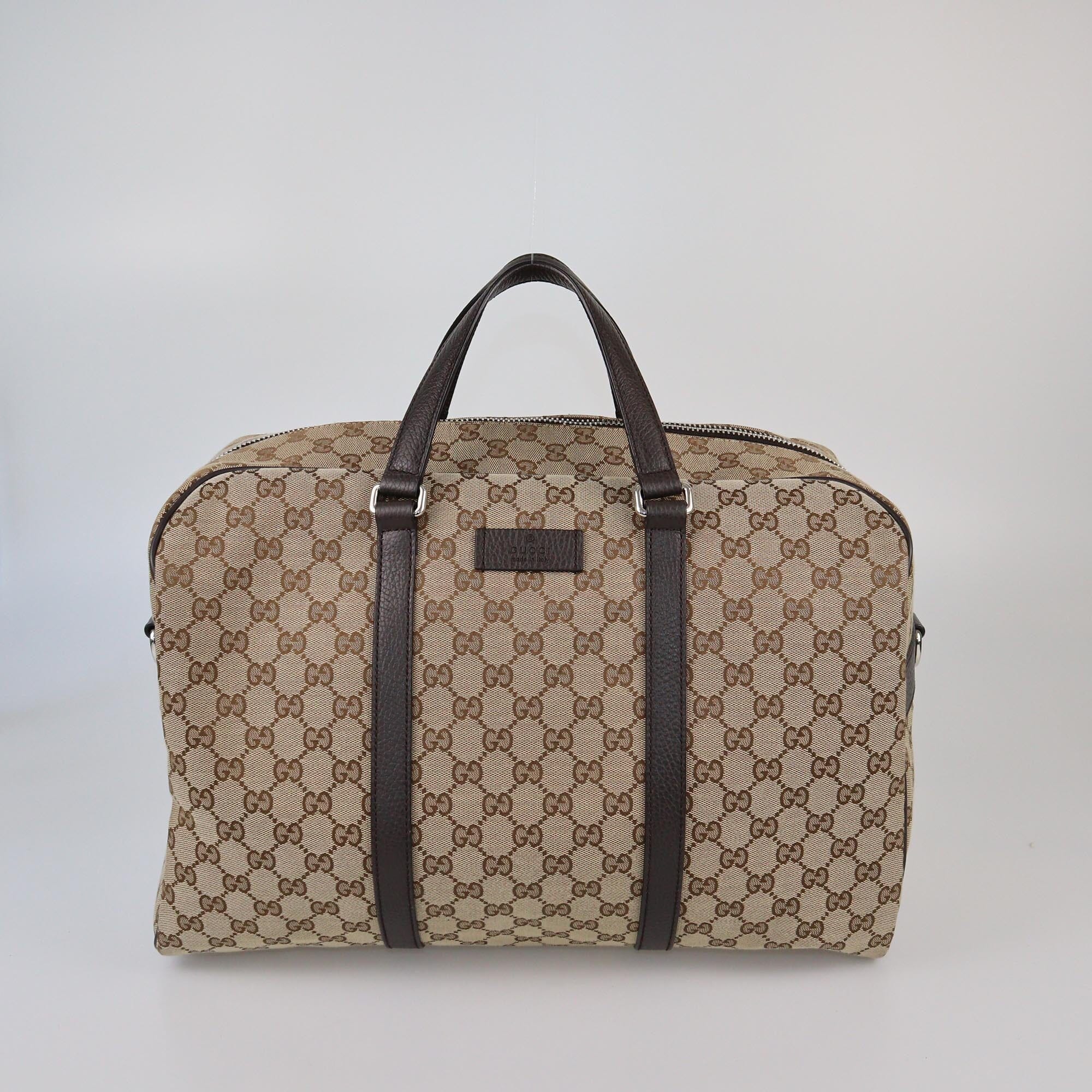 Gucci Beige GG Canvas Travel Bag Womens Gucci 