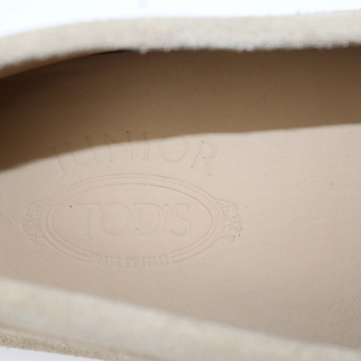 Tod's Junior Beige Suede Gommini Loafers