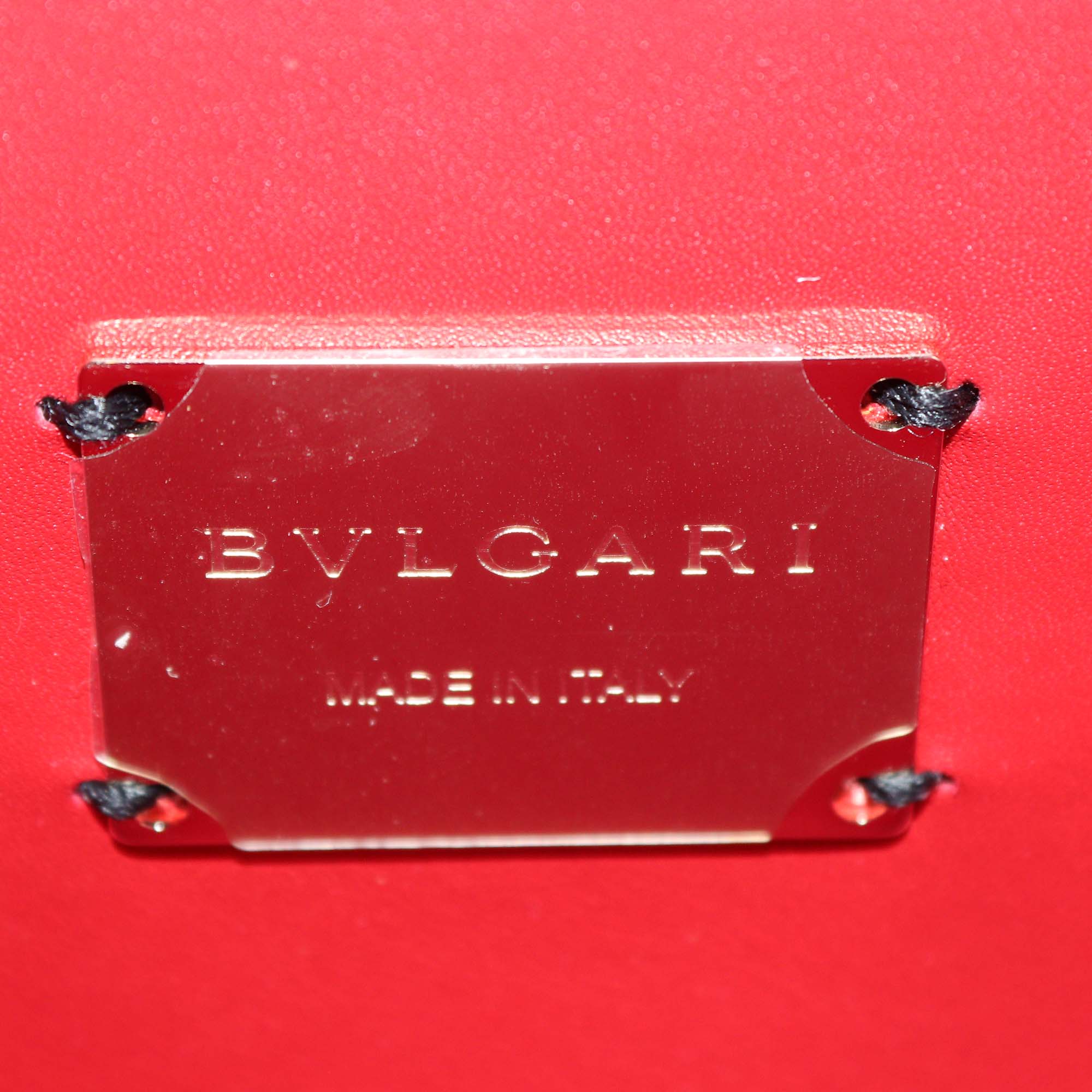 Bvlgari Red Leather Serpenti Cabochon Backpack