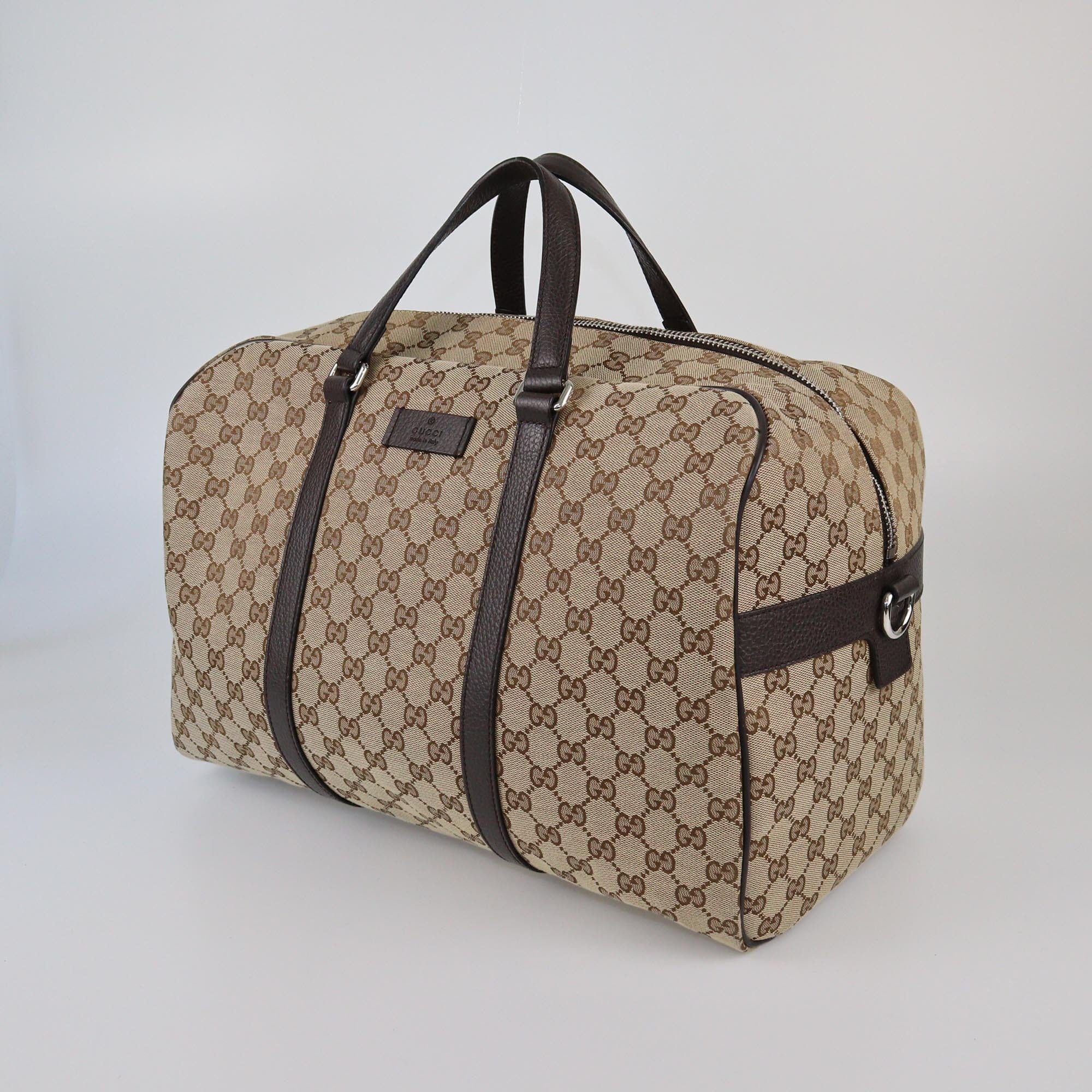 Gucci Beige GG Canvas Travel Bag Womens Gucci 