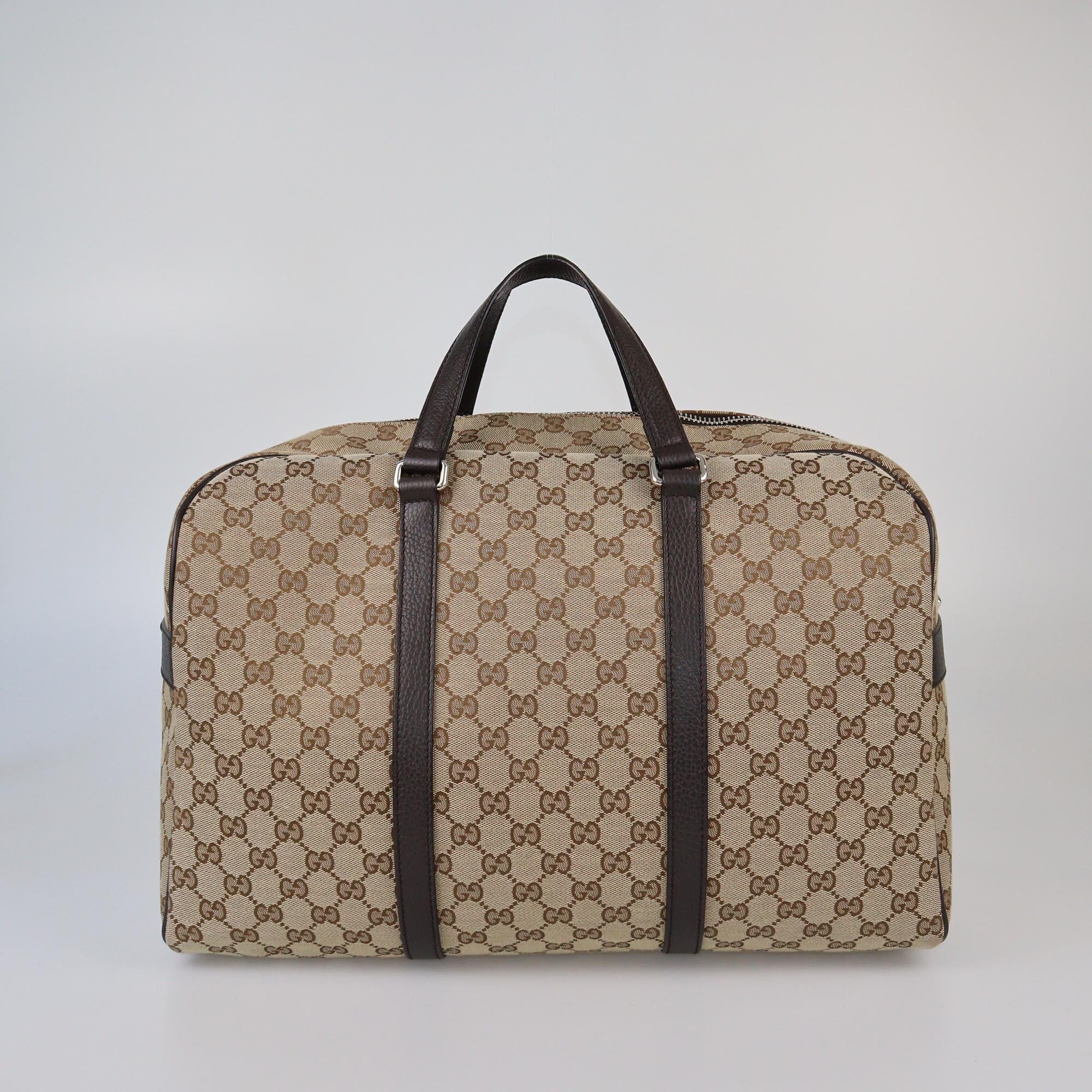 Gucci Beige GG Canvas Travel Bag Womens Gucci 