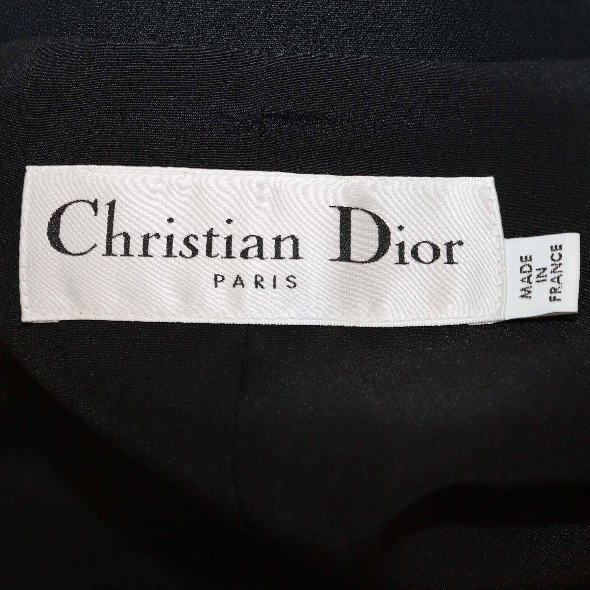 Christian Dior Black Midi Length Coat Wool Dress Womens Christian Dior 
