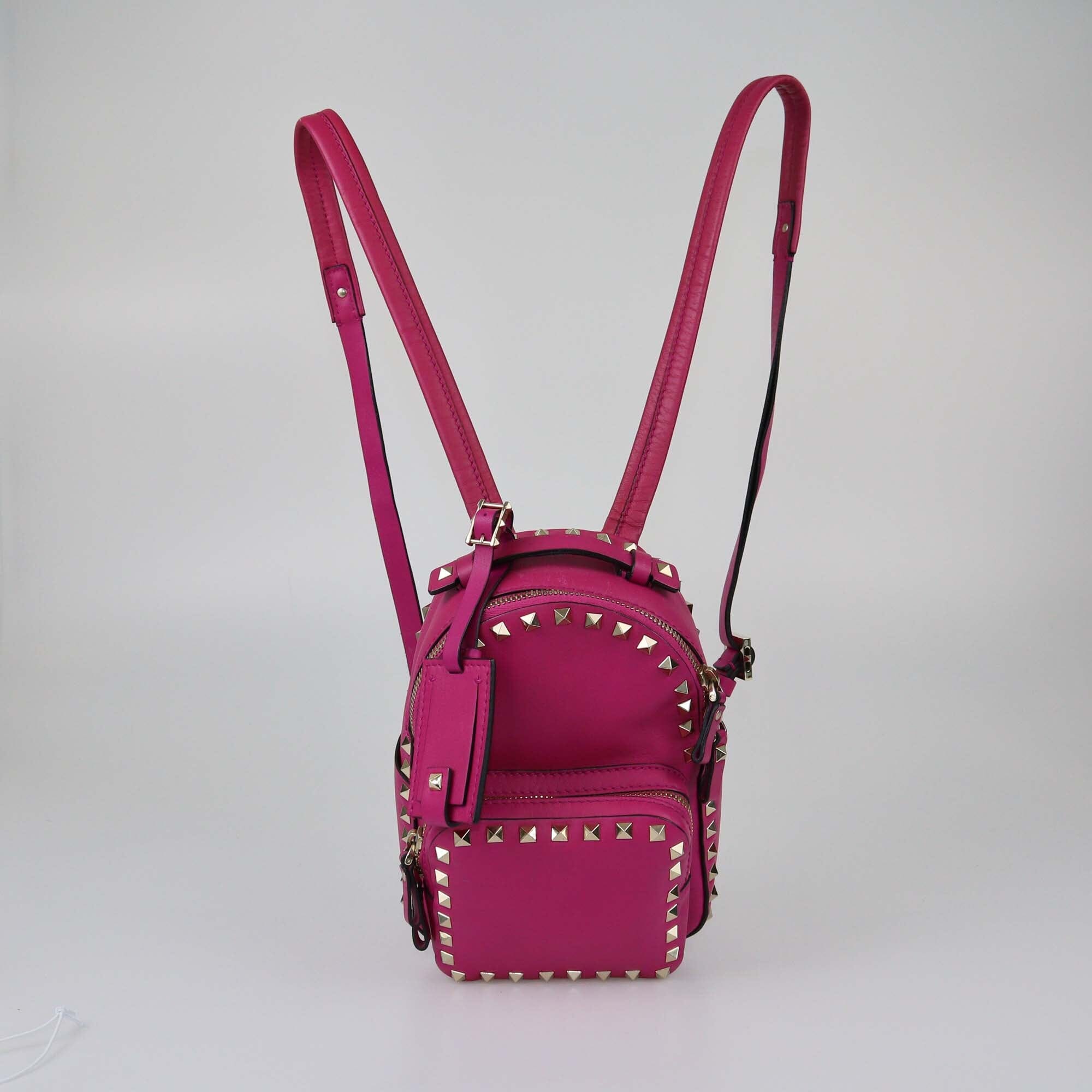 Valentino Magenta Mini Rockstud Backpack Womens Valentino 