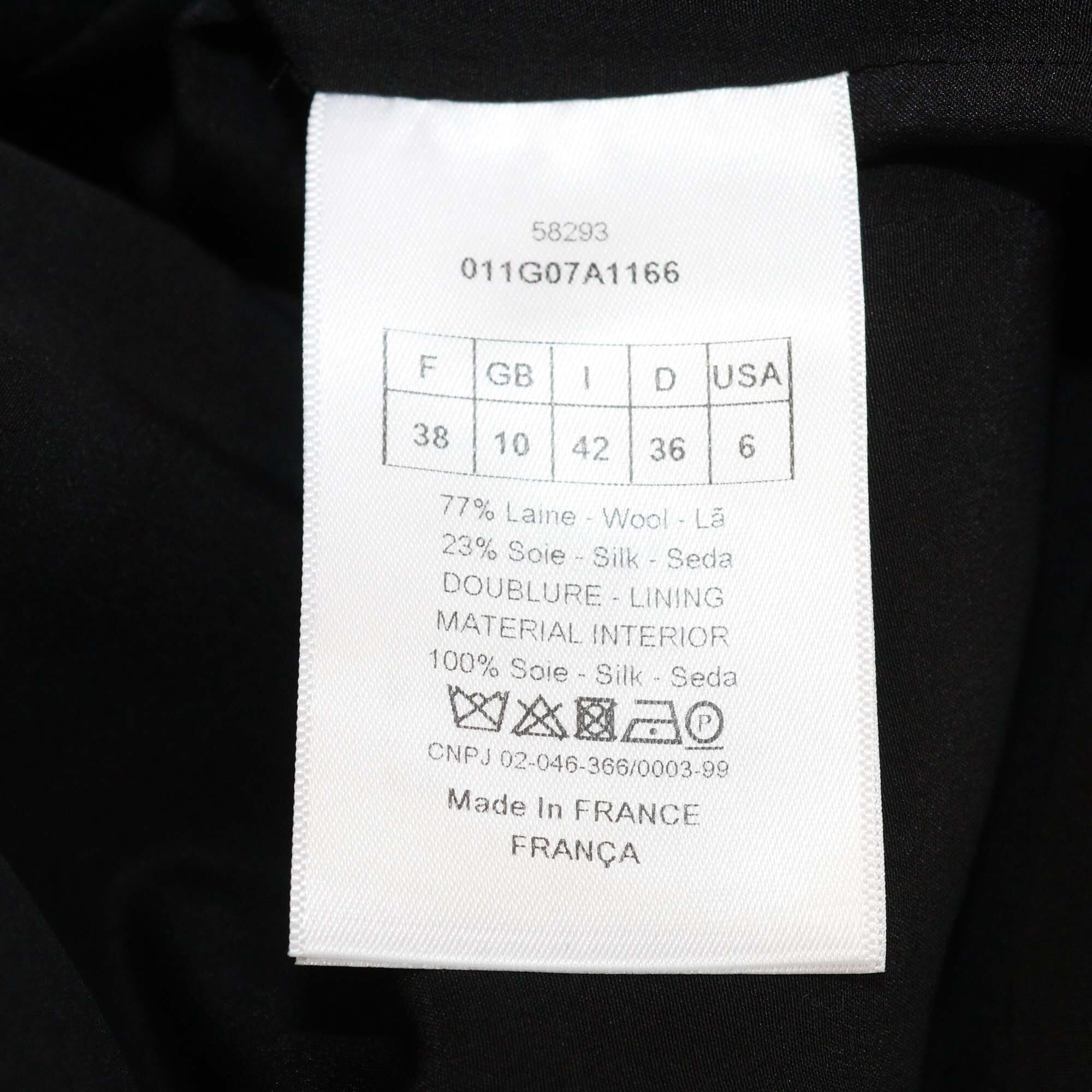 Christian Dior Black Midi Length Coat Wool Dress Womens Christian Dior 