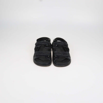 Chanel Black Quilted Leather Dad Sandals