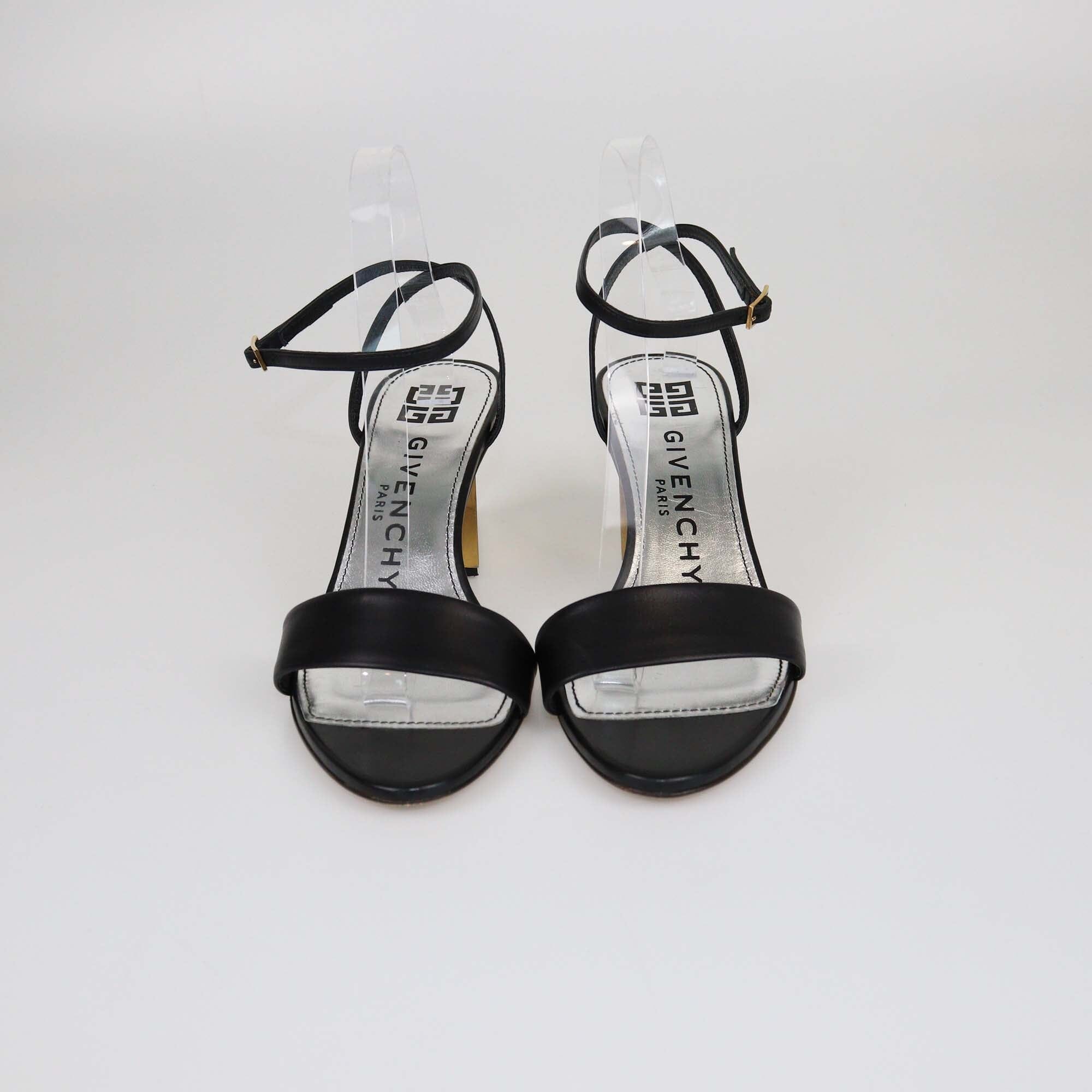 Givenchy Black G Heel Ankle Strap Sandals Womens Givenchy 