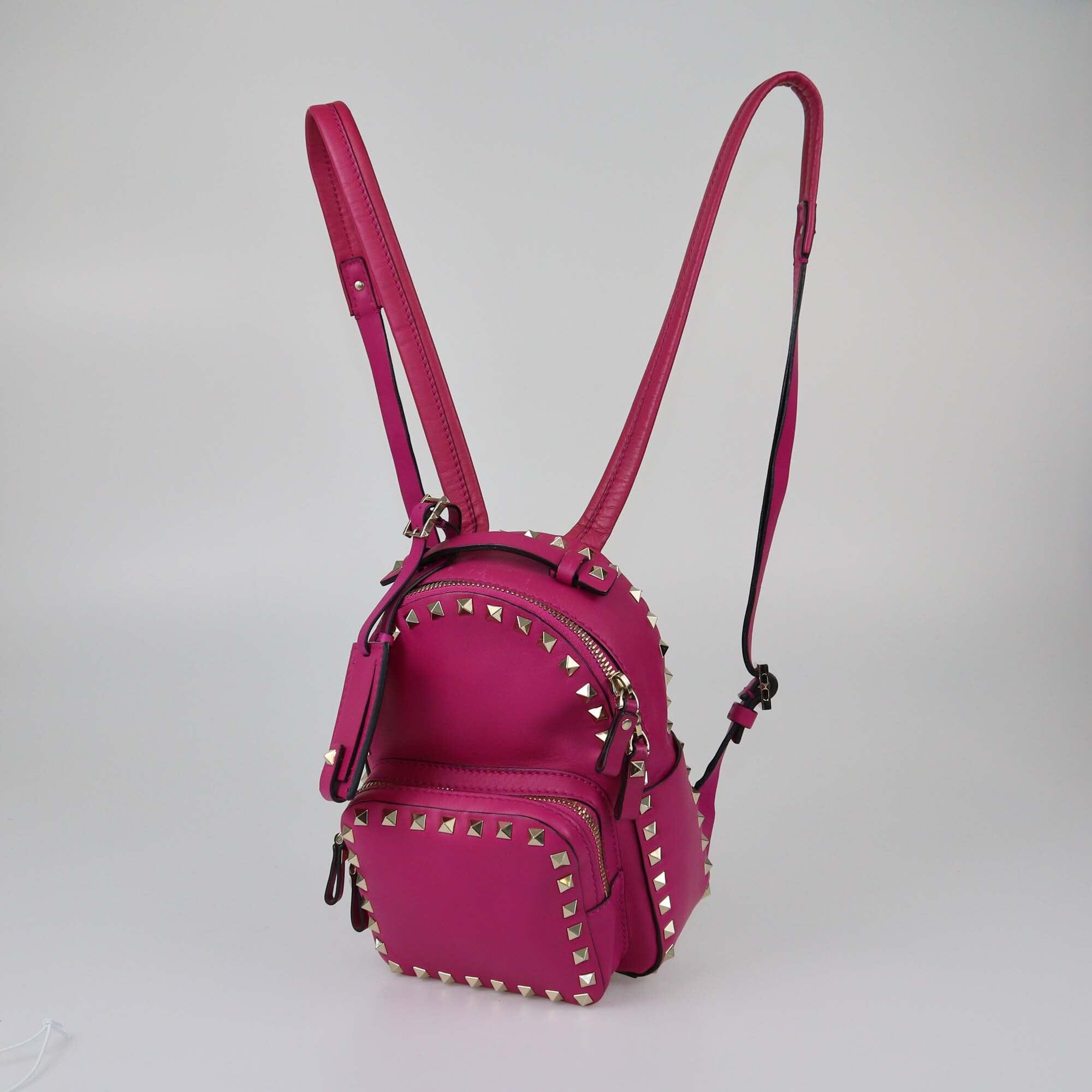 Valentino Magenta Mini Rockstud Backpack Womens Valentino 