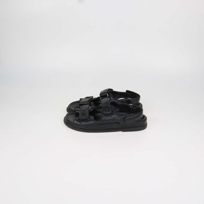Chanel Black Quilted Leather Dad Sandals