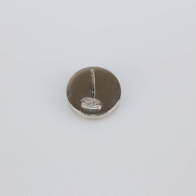Chanel Silver Plated Resin CC Round Push Back Earrings
