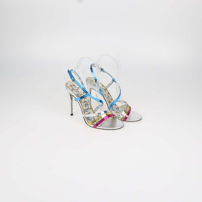 Gucci Multicolor Sequins Strappy Haines Sandals