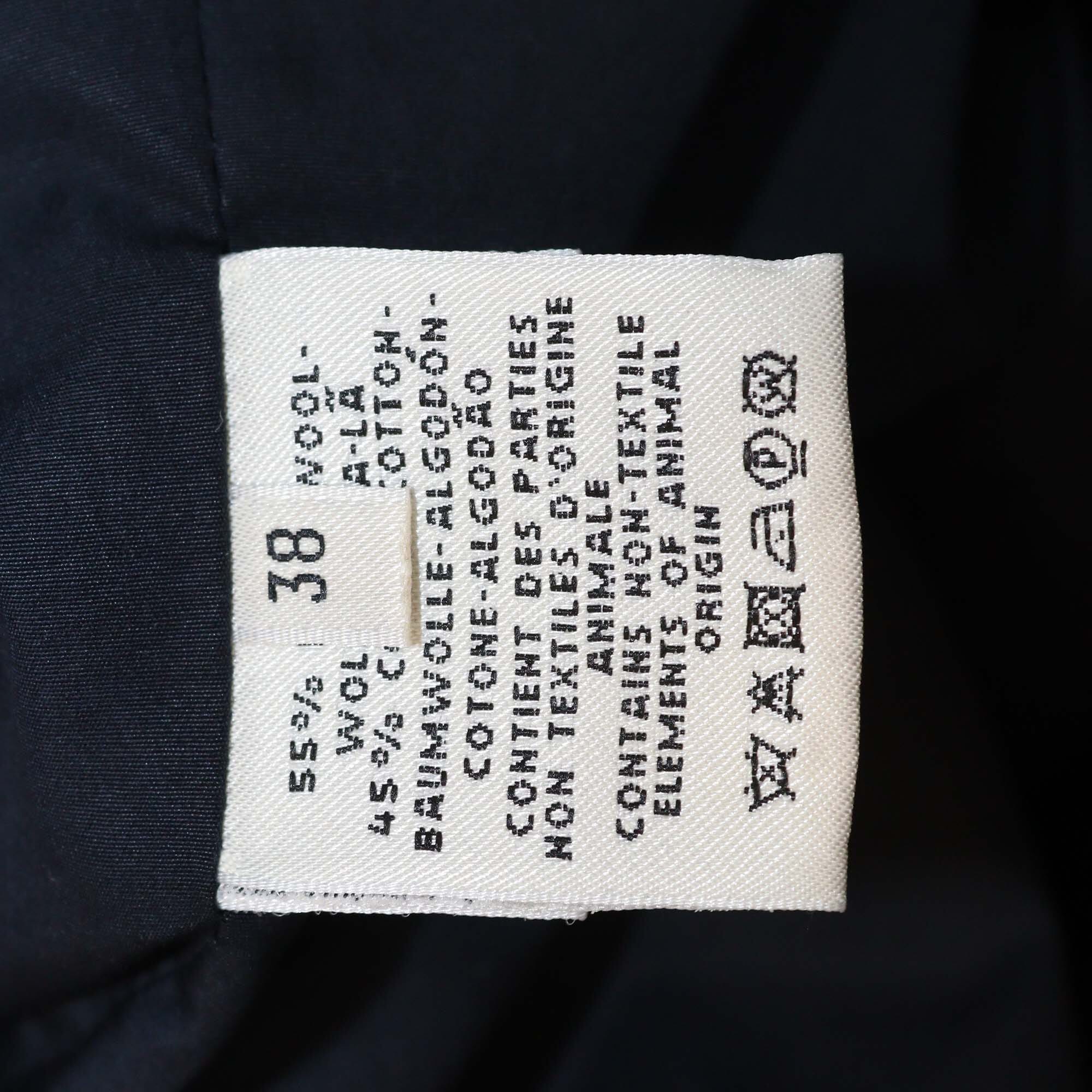 Hermes Navy Blue Sleeveless Coat Cotton Dress Womens Hermes 