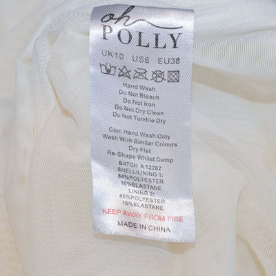 Oh Polly Ivory Sequin Beaded Off Shoulder Cut Out Midi Dress
