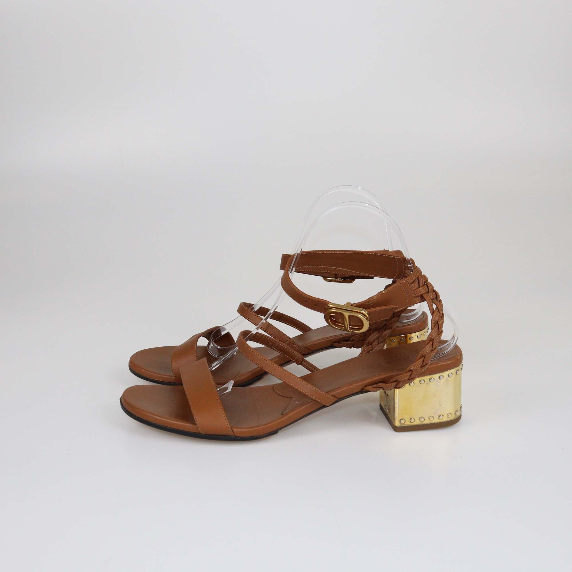 Dior Brown Egee Ankle Strap Sandals Womens Christian Dior 