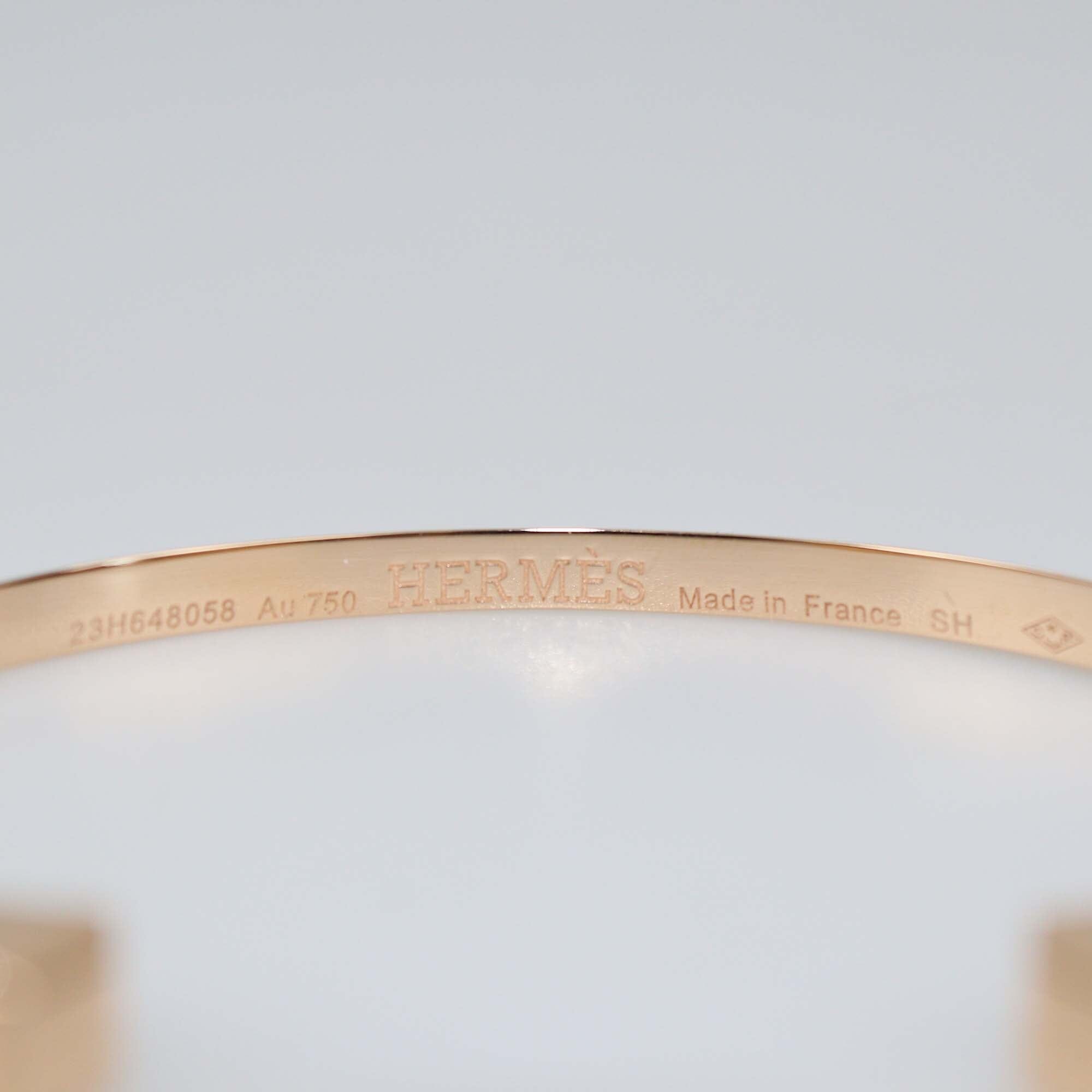 Hermes Clou de Forge 18k Rose Gold Bracelet Womens Hermes 