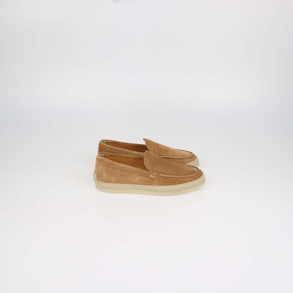 Tod's Brown Suede Espadrille Slip On Loafers