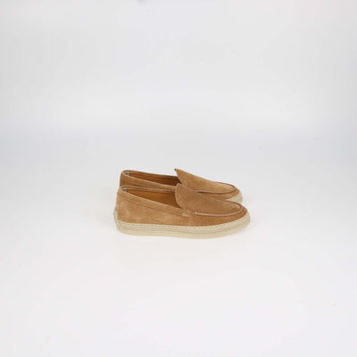 Tod's Brown Suede Espadrille Slip On Loafers