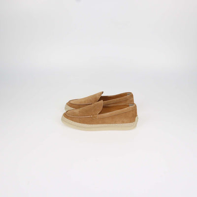 Tod's Brown Suede Espadrille Slip On Loafers