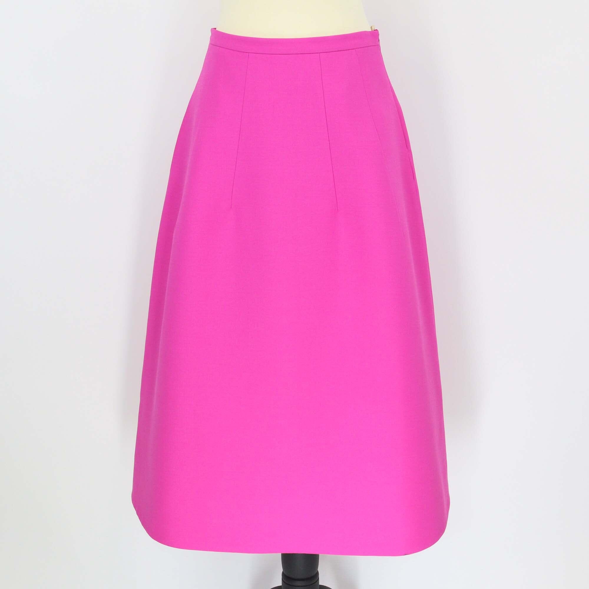 Valentino Fuchsia Wool & Silk Maxi Skirt Womens Valentino 