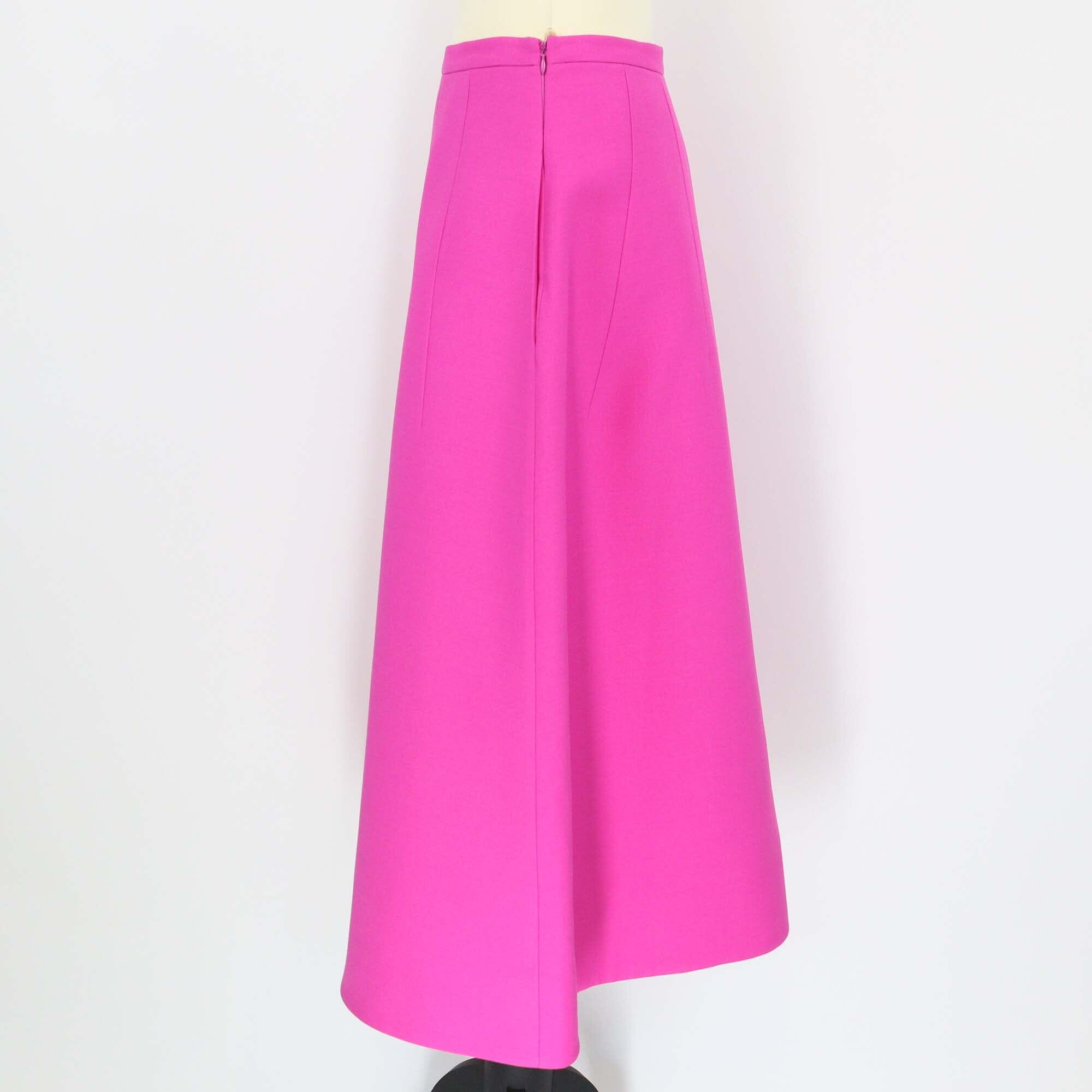 Valentino Fuchsia Wool & Silk Maxi Skirt Womens Valentino 
