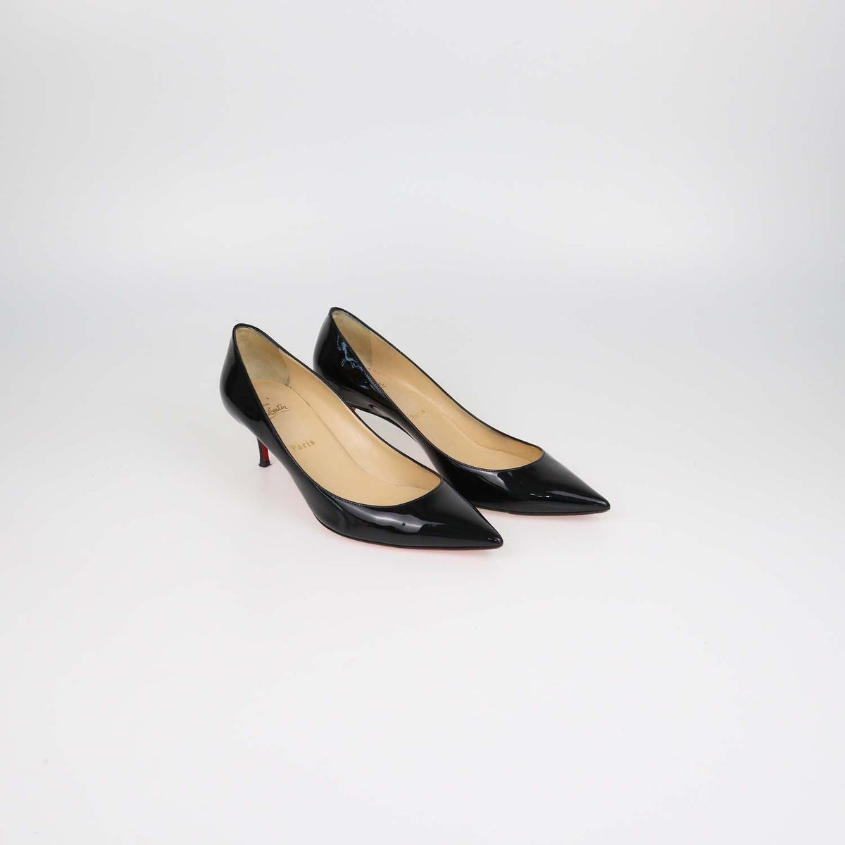 Christian Louboutin Black Patent Leather Corneille Pumps