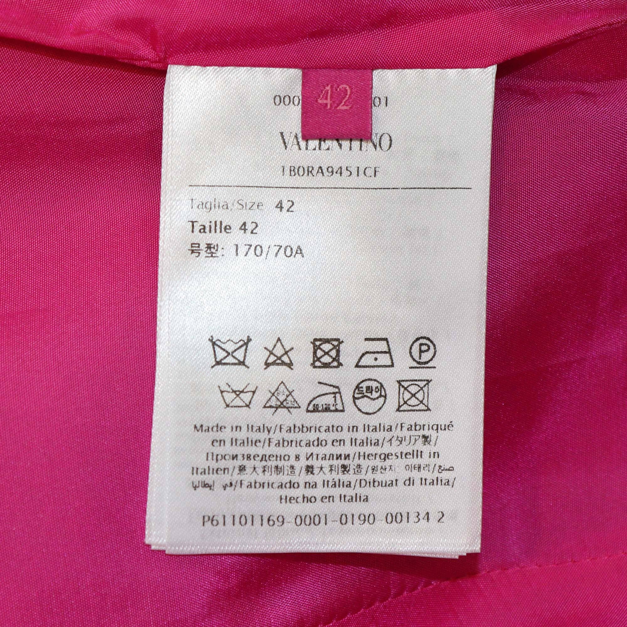Valentino Fuchsia Wool & Silk Maxi Skirt Womens Valentino 