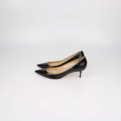 Christian Louboutin Black Patent Leather Corneille Pumps