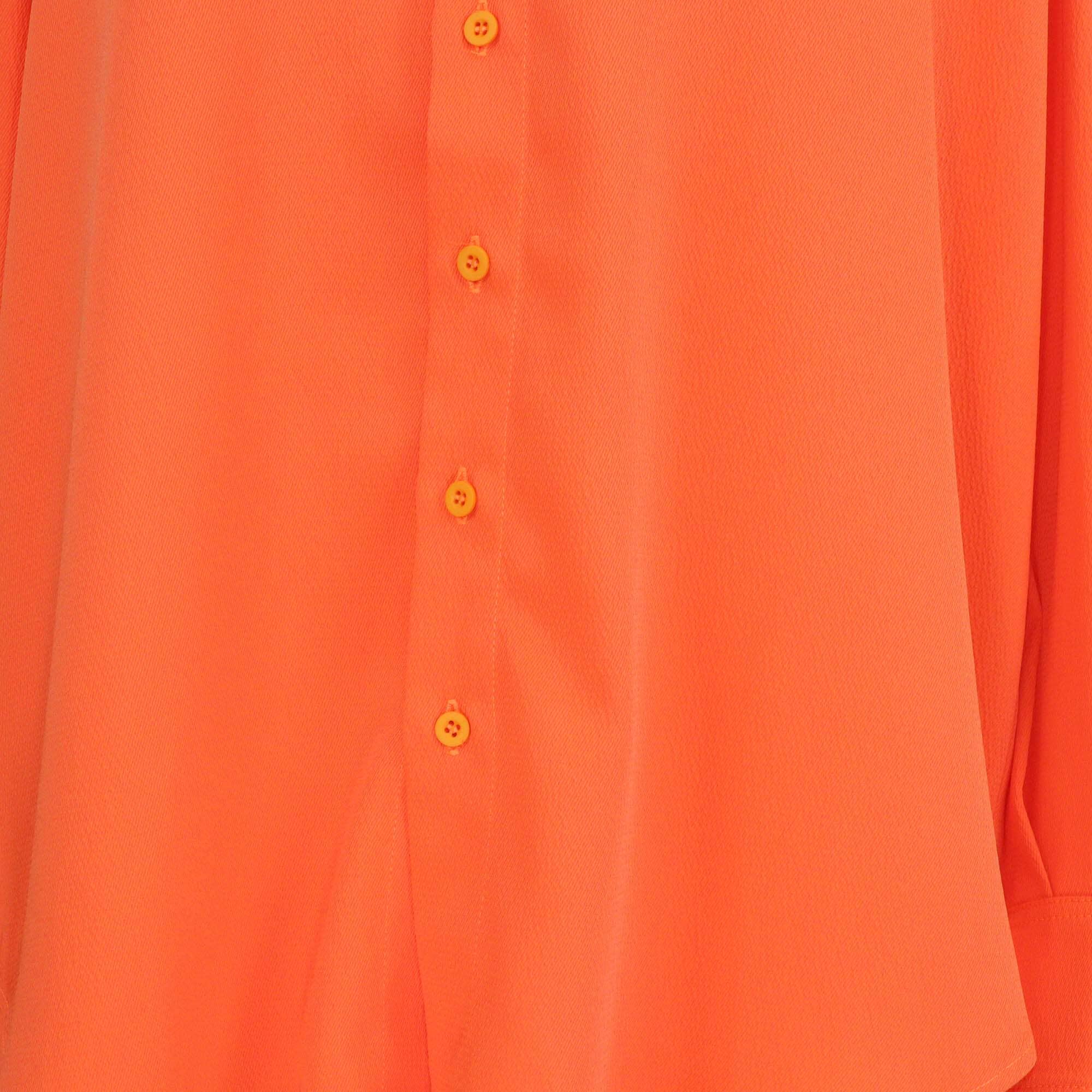 Christopher John Rogers Orange Oversized Long Sleeve Shirt & Pleated Skirt Set Womens Christopher John Rogers 
