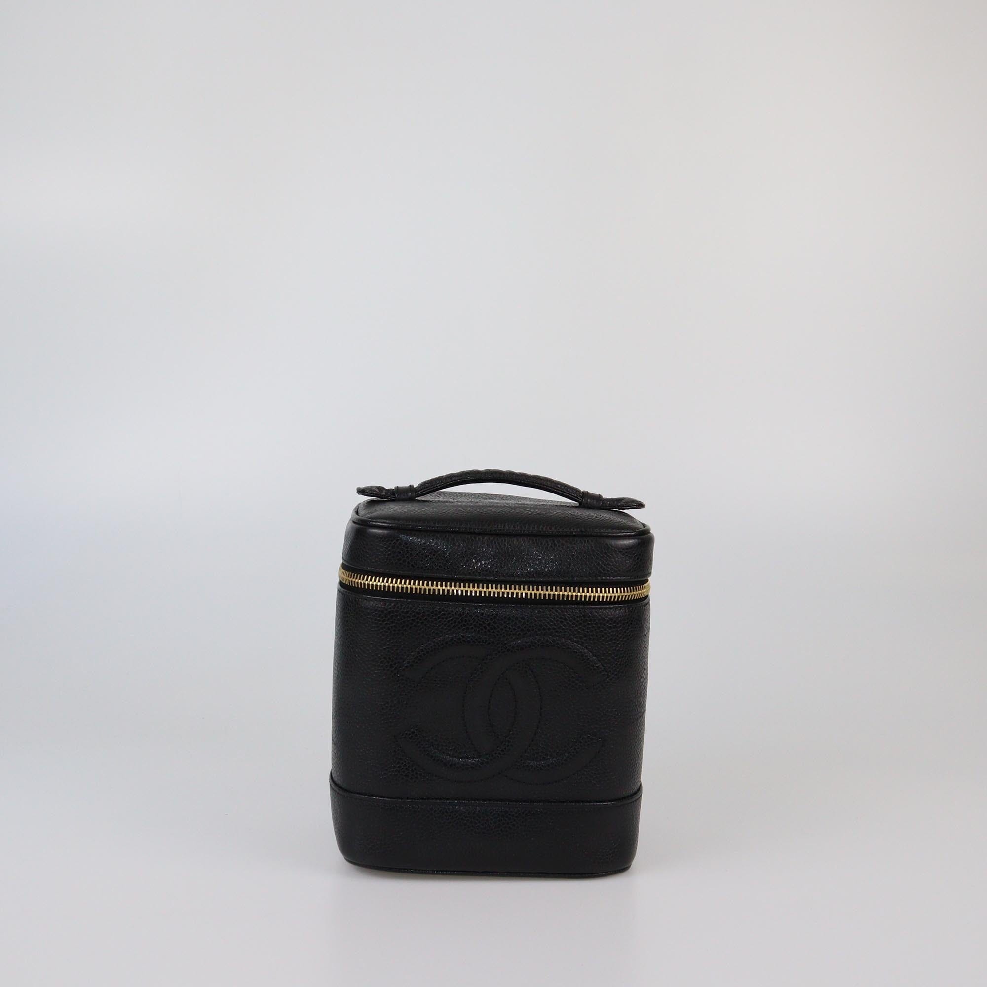 Chanel Black CC Caviar Vanity Bag Womens Chanel 