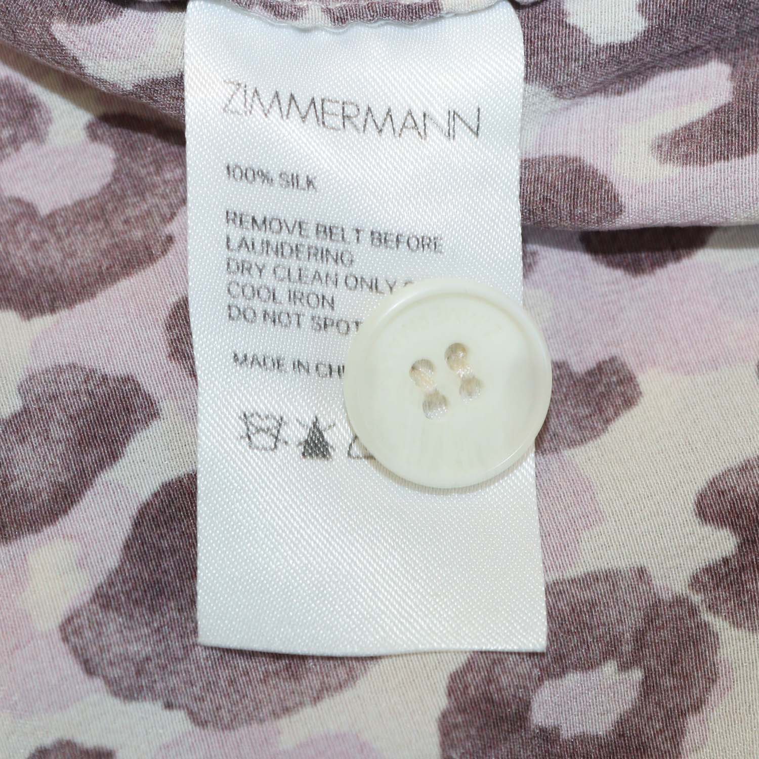 Zimmermann Purple Leopard Print Short Sleeve Shirt & Mini Short Set