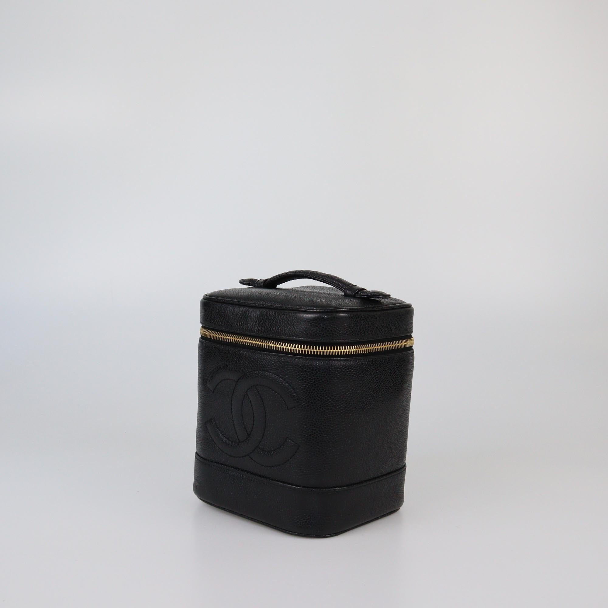Chanel Black CC Caviar Vanity Bag Womens Chanel 
