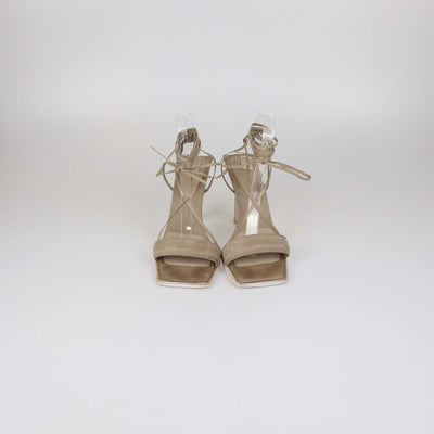 Jacquemus Beige Suede Strappy Adour Sandals