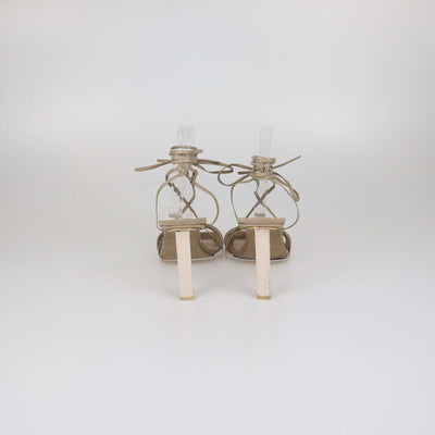 Jacquemus Beige Suede Strappy Adour Sandals