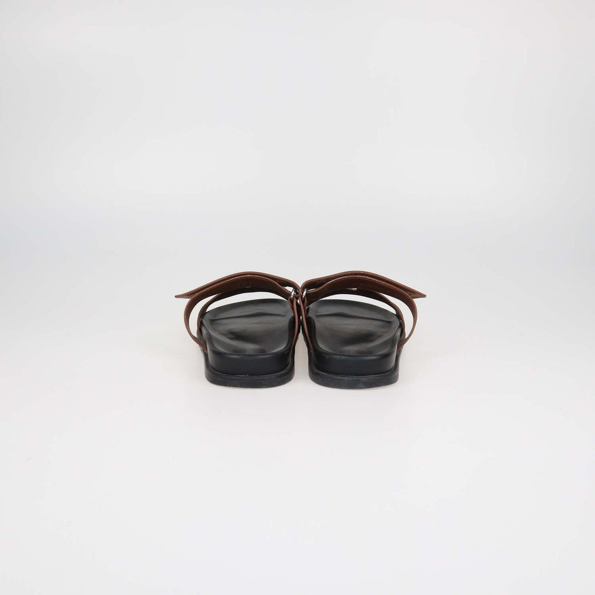 Hermes Gold Leather Chypre Sandals