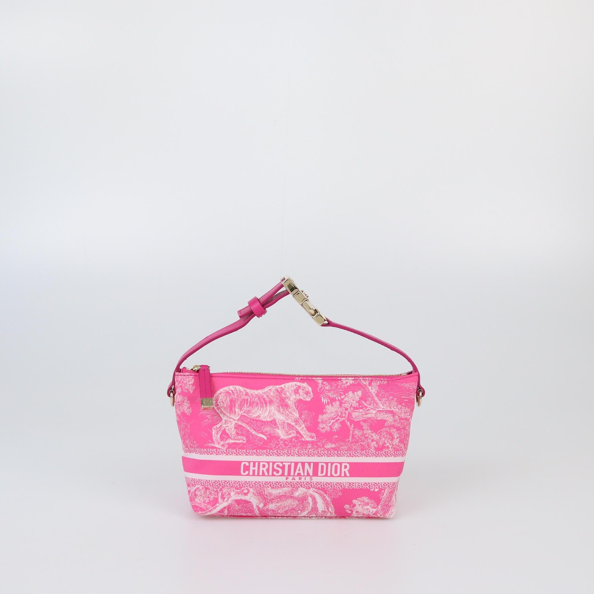 Christian Dior Pink Small Technical Fabric Toile de Jouy Reverse DiorTravel Nomad Pouch Womens Christian Dior 