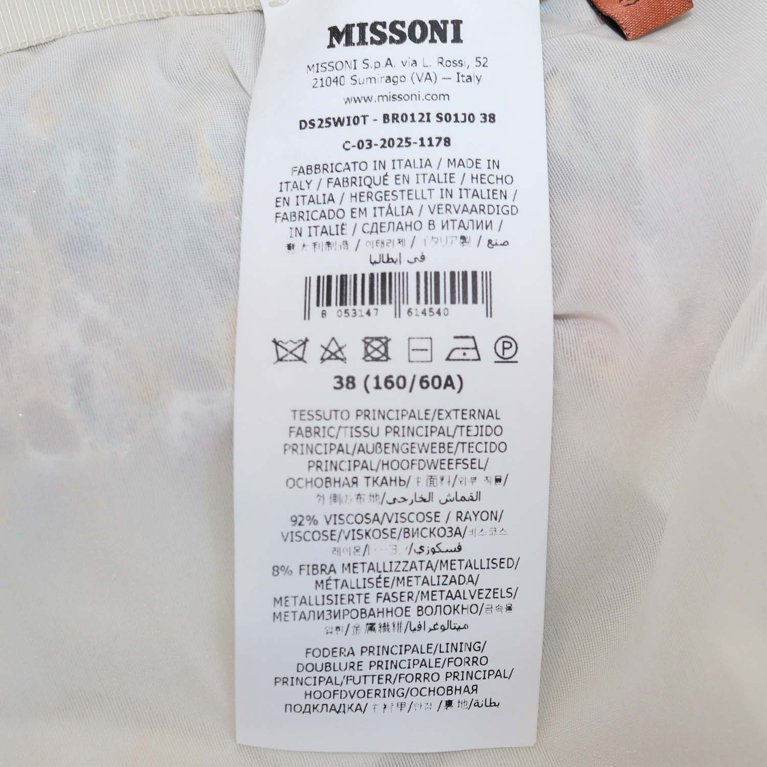 Missoni Multicolor Viscose Striped Metallic Trouser