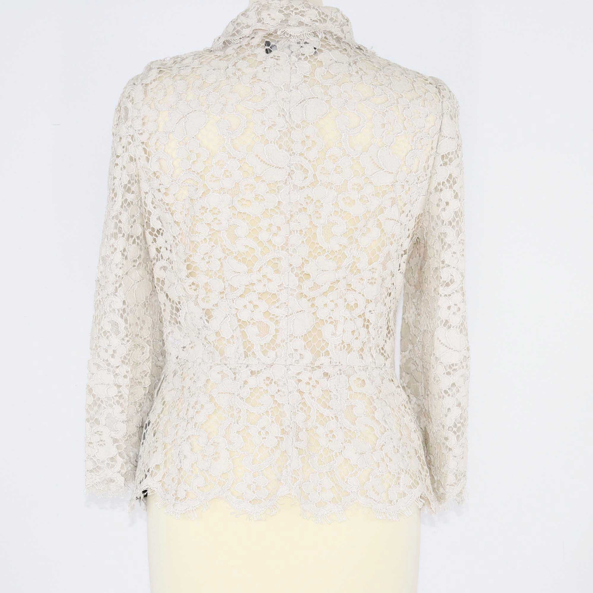 Dolce & Gabbana White Lace Long Sleeve Top Clothing Dolce & Gabbana 