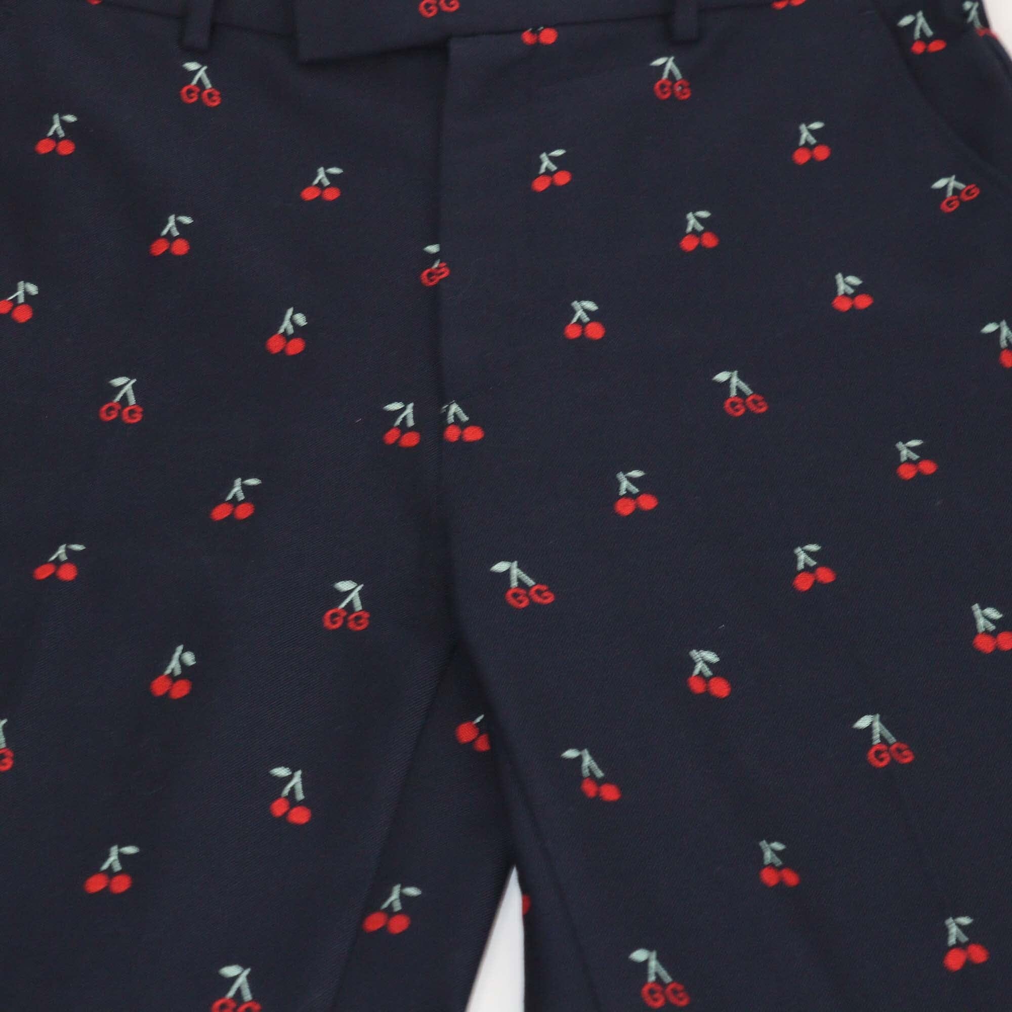 Gucci Navy Blue GG Cherry Boot Cut Trouser Womens Gucci 