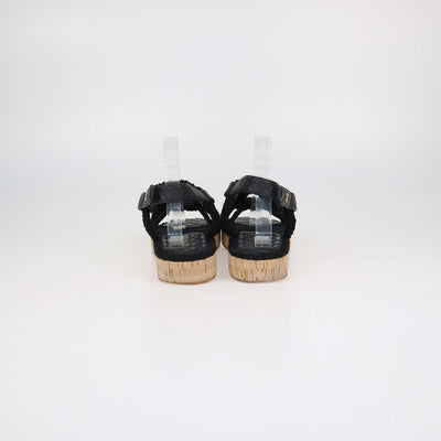 Chanel Black Quilted Leather and Rope Dad Flat Sandals