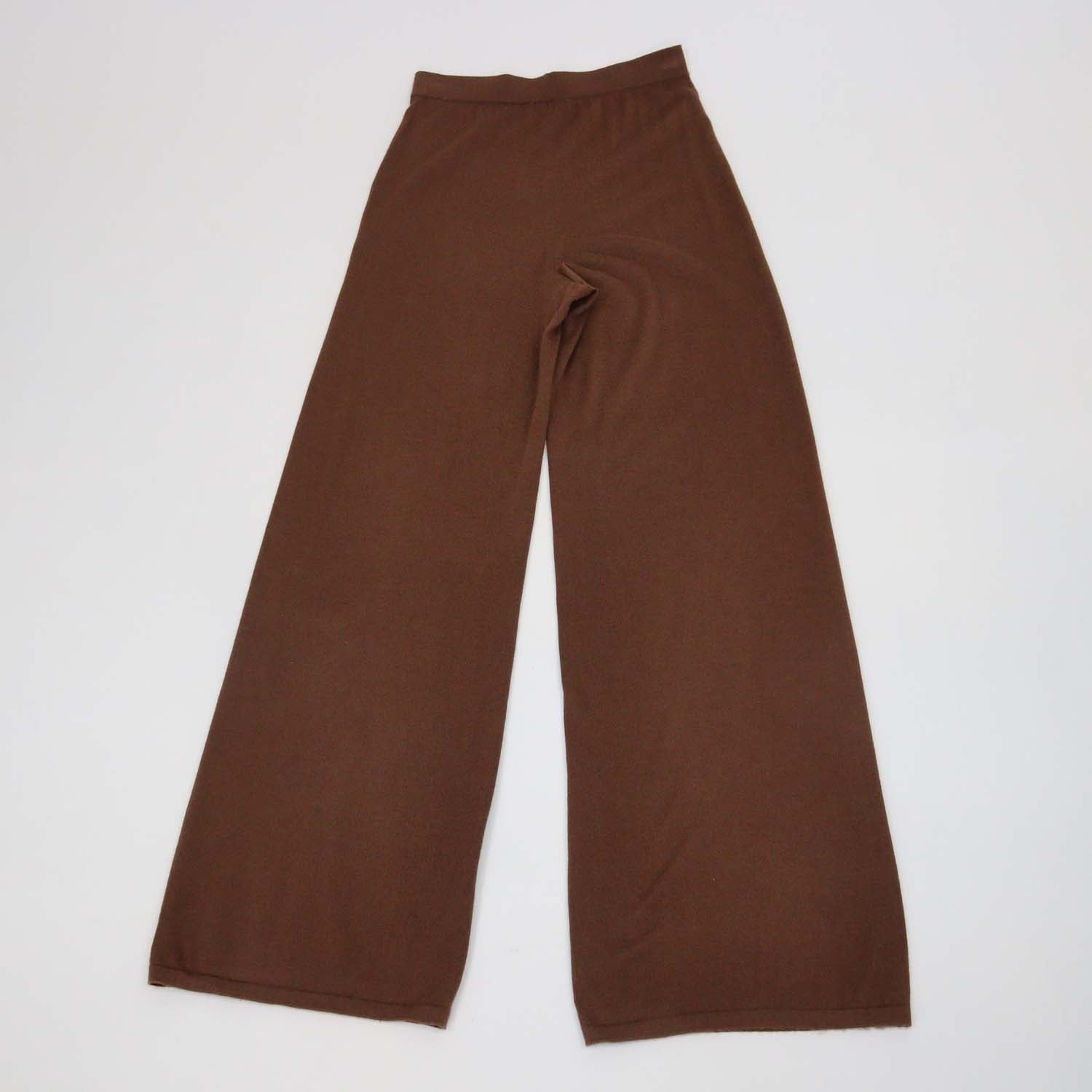 12 Storeez Brown Wool Silk Blend Knitted Trouser