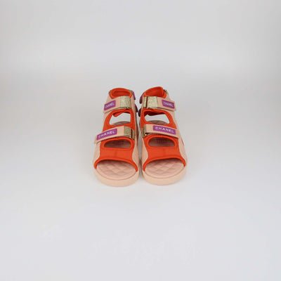Chanel Multicolor Quilted Leather and Technical Fabric Sport Sandals
