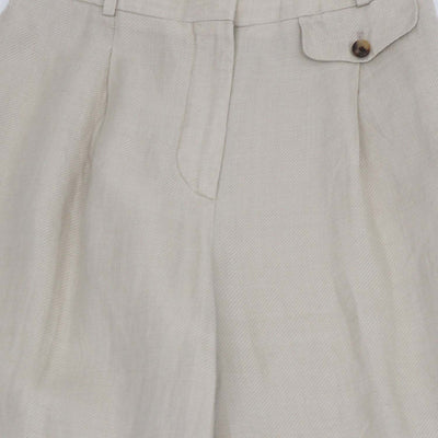 Loro Piana Beige Linen Wide Leg Trouser
