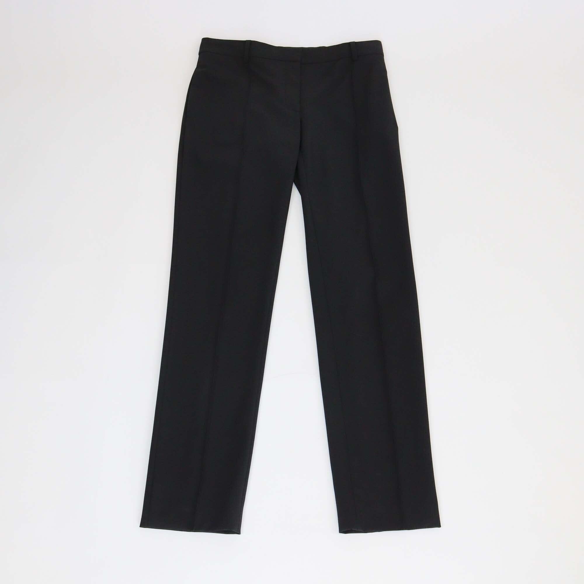 Valentino Black Wool Blended Straight Leg Trousers Womens Valentino 