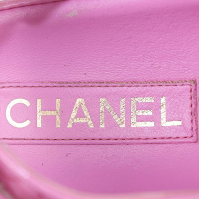 Chanel Pink Quilted Patent Leather Dad Flat Sandals