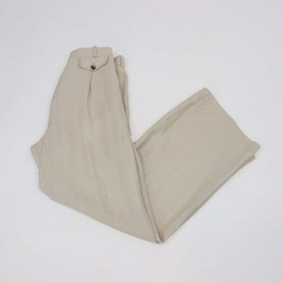 Loro Piana Beige Linen Wide Leg Trouser