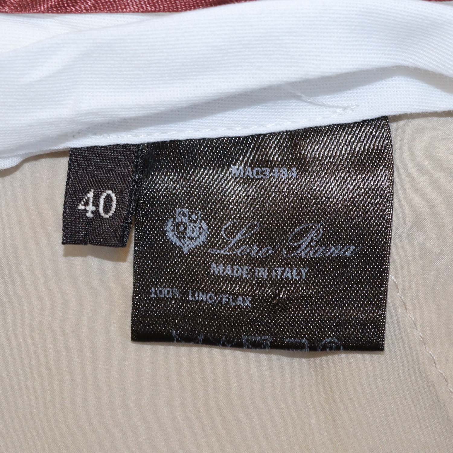 Loro Piana Beige Linen Wide Leg Trouser