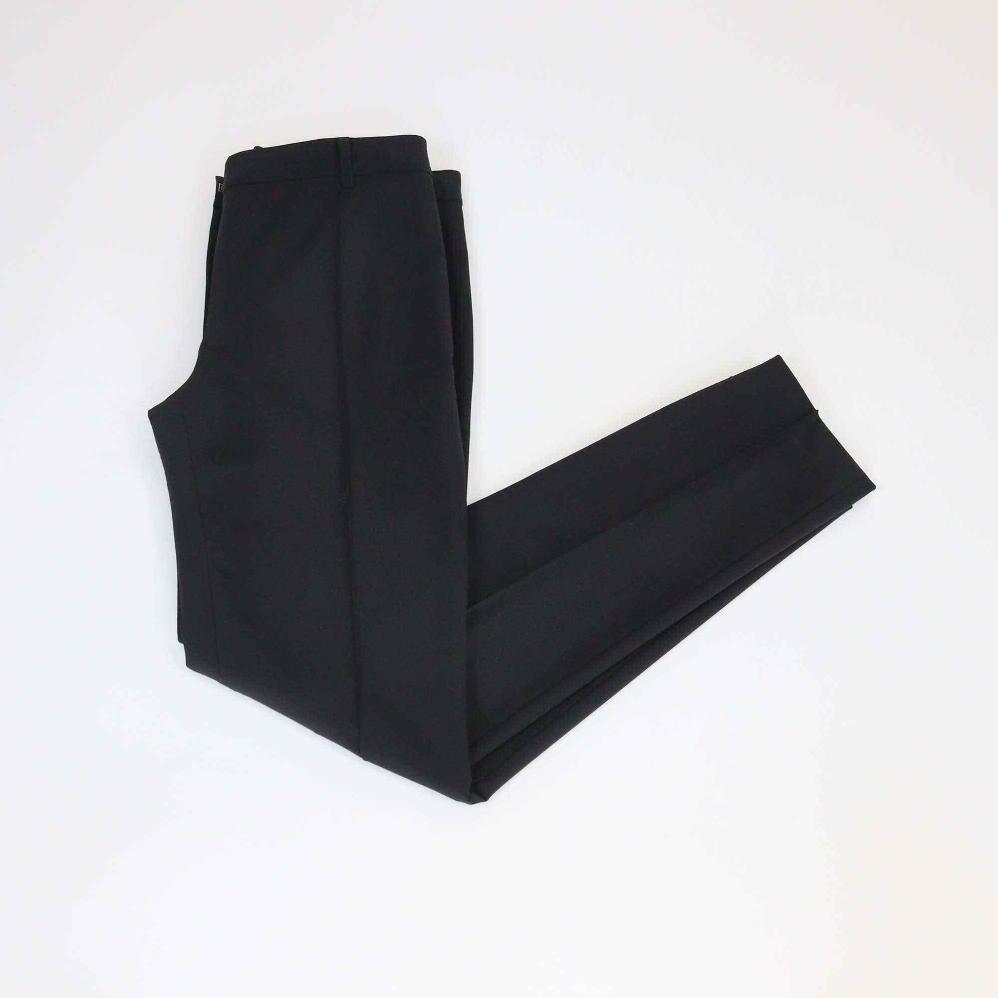 Valentino Black Wool Blended Straight Leg Trousers Womens Valentino 