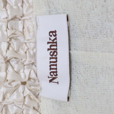 Nanushka Cream Leiko Dribbled Ribbon Turtle Neck Top